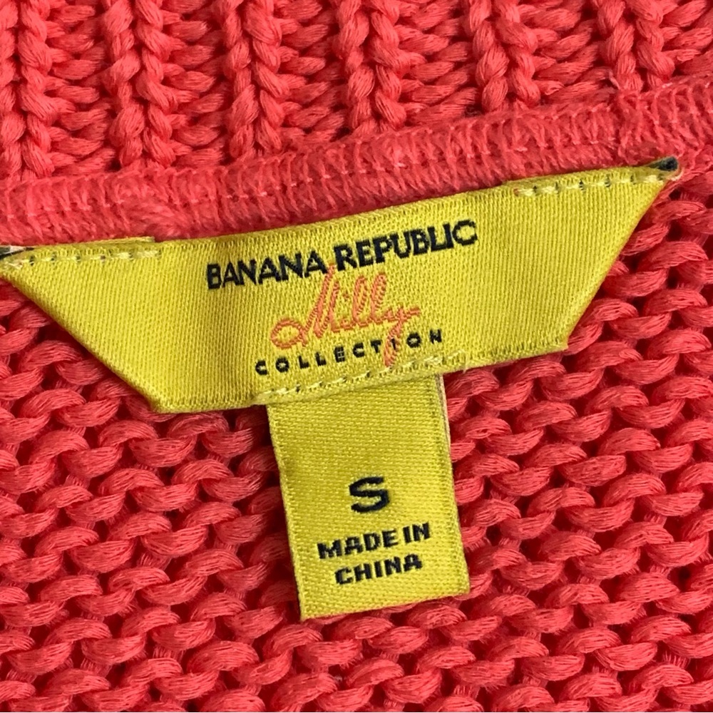 Banana Republic Milly Collection Crew Neck Sweater Coral Small - Picture 11 of 12